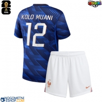 Otroški Nogometni dresi Francija Randal Kolo Muani #12 Domači SP 2026 Kratek Rokav (+ Kratke hlače)